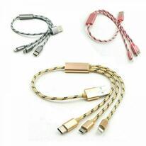  3in1 Multi Type C Cable Micro Charge USB Data Sync Charging For iPhone