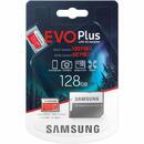 SAMSUNG EVO PLUS MICRO SDXC + ADAPTER 128GB CL10 UHS-I U3 (100 MB/s olvasási sebesség)